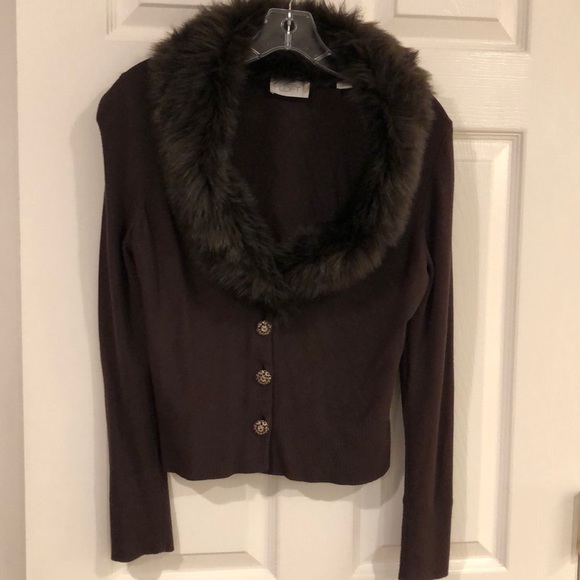 LOFT Sweaters - Ann Taylor fur collar sweater LOFT Sweaters - Ann Taylor fur collar sweater